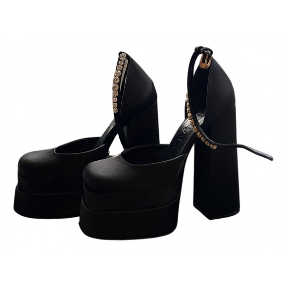 Authentic Versace Black Aevitas Platform Heels - Picture 1 of 6